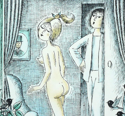 レイモン・ペイネ(Raymond　Peynet)「みんなが見てるよ」リトグラフ　拡大画像2