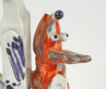 ペーター　シュトラング（PETER　STRANG）「キツネとコウノトリ（イソップ物語）」マイセン磁器（MEISSEN）　拡大画像2