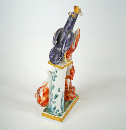ペーター　シュトラング（PETER　STRANG）「キツネとカラス（イソップ物語）」マイセン磁器（MEISSEN）　全体画像1