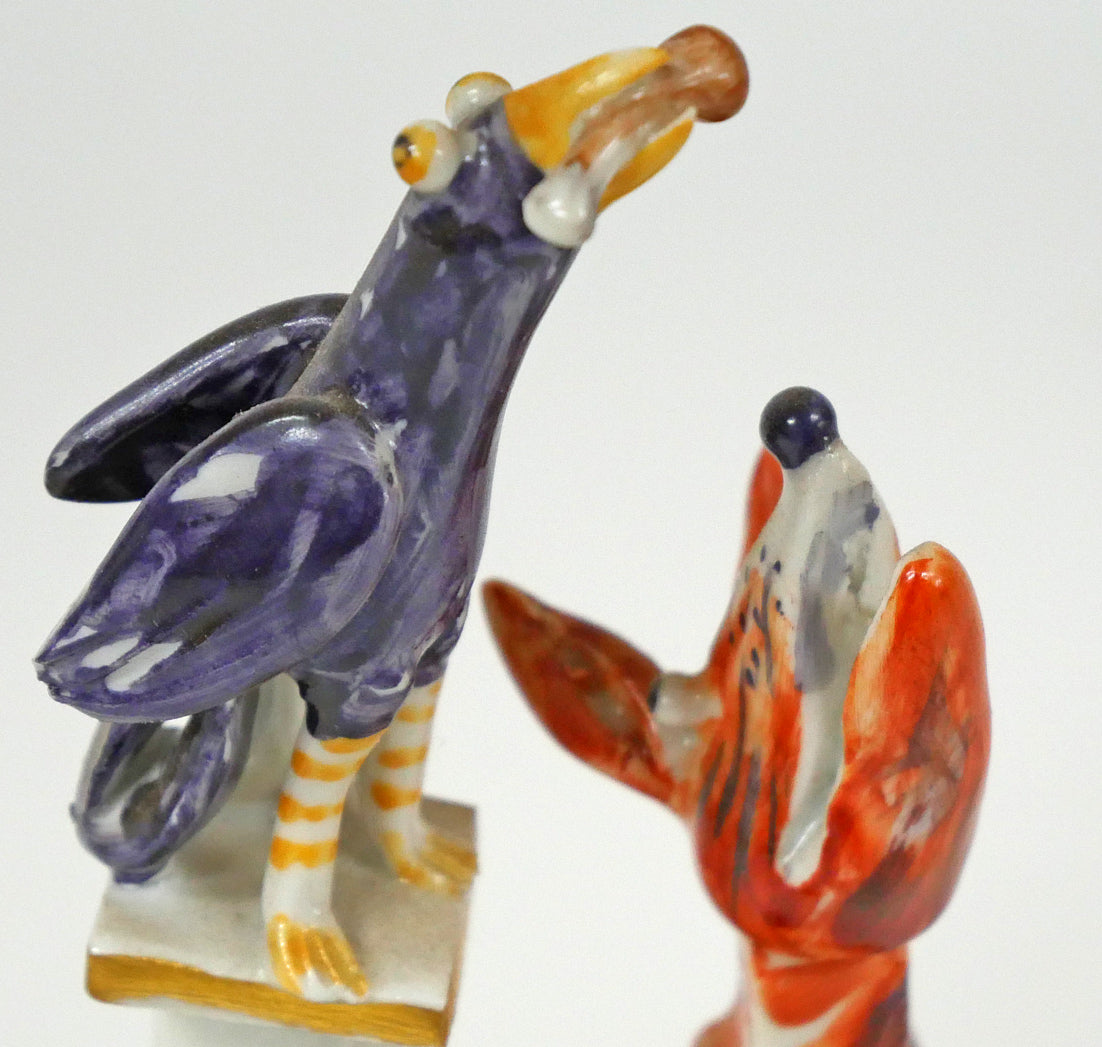 ペーター　シュトラング（PETER　STRANG）「キツネとカラス（イソップ物語）」マイセン磁器（MEISSEN）　拡大画像1