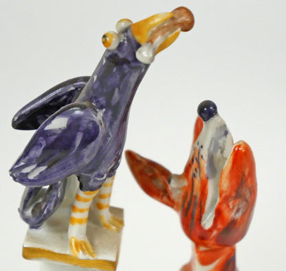 ペーター　シュトラング（PETER　STRANG）「キツネとカラス（イソップ物語）」マイセン磁器（MEISSEN）　拡大画像1