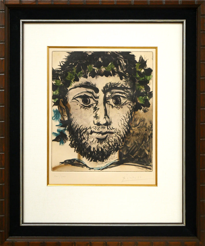 パブロ　ピカソ（Pablo　PICASSO）「牧神の顔（Tete　de　Faune）」アクアチント（銅版画）