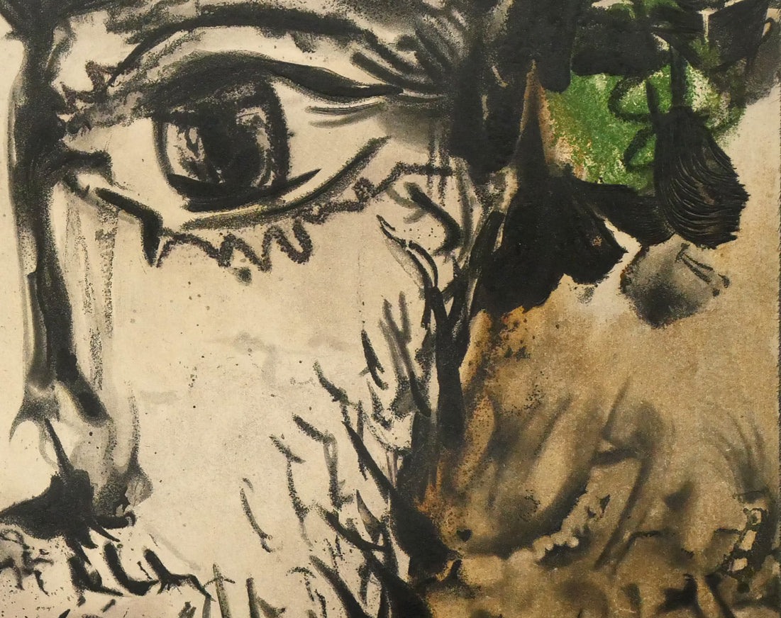 パブロ　ピカソ（Pablo　PICASSO）「牧神の顔（Tete　de　Faune）」アクアチント（銅版画）　拡大画像4