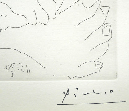 パブロ　ピカソ（Pablo　PICASSO）「156シリーズ　No.43」エッチング（銅版画）　スタンプサイン拡大画像