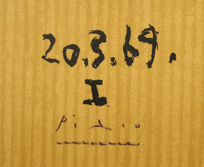 パブロ　ピカソ（PICASSO）「想像の中の肖像（69.3.20.Ⅰ）」リトグラフ　版上サイン