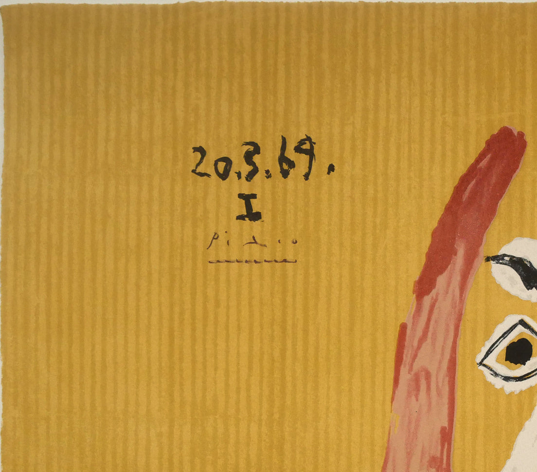 パブロ　ピカソ（PICASSO）「想像の中の肖像（69.3.20.Ⅰ）」リトグラフ　拡大画像1
