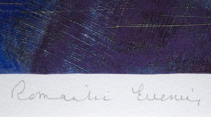 ポーラ・マッカードル（Paula　MCARDLE）「Romantic　Evening」シルクスクリーン版画　タイトル部分拡大画像