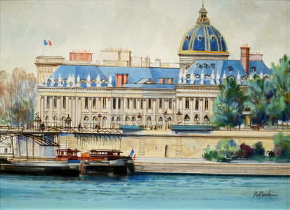 ロルフ　ラフルスキー（RAFFLEWSKI）「フランス学士院（パリ）」油絵・F4号　作品全体画像