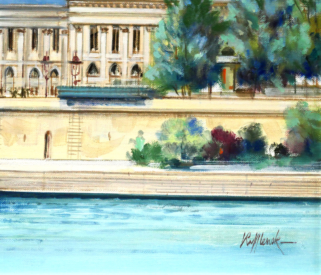 ロルフ　ラフルスキー（RAFFLEWSKI）「フランス学士院（パリ）」油絵・F4号　拡大画像4