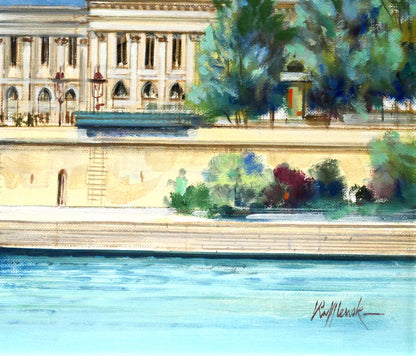 ロルフ　ラフルスキー（RAFFLEWSKI）「フランス学士院（パリ）」油絵・F4号　拡大画像4