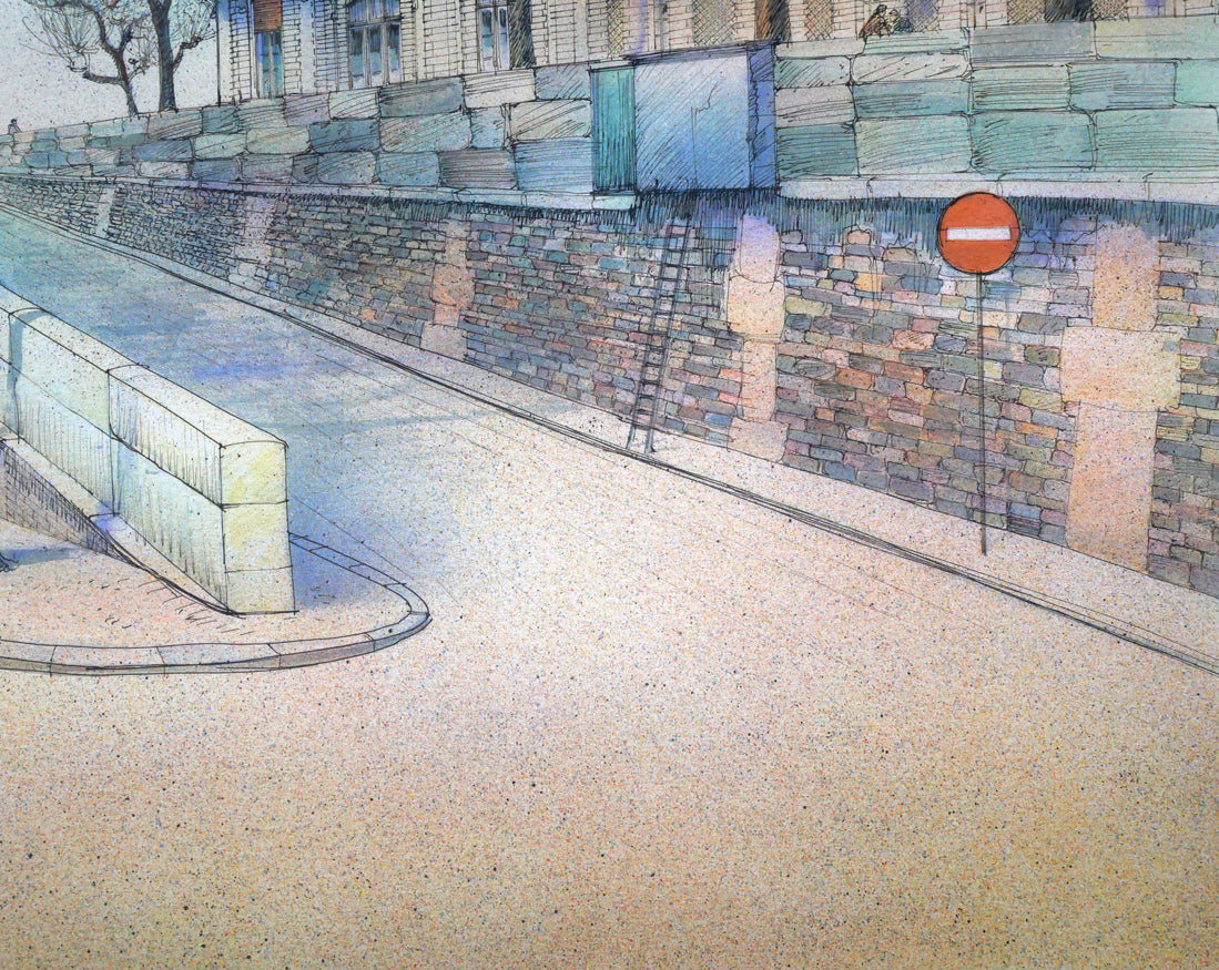 ロルフ　ラフルスキー（Rolf　RAFFLEWSKI）「ヌイイの橋（パリ）」リトグラフ　拡大画像4
