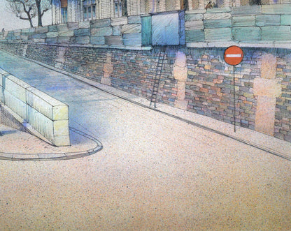 ロルフ　ラフルスキー（Rolf　RAFFLEWSKI）「ヌイイの橋（パリ）」リトグラフ　拡大画像4
