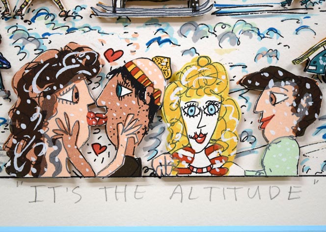 ジェームス・リジィ（JAMES　RIZZI）「IT′s　THE　ALTITUDE」3Dリトグラフ　タイトル拡大画像