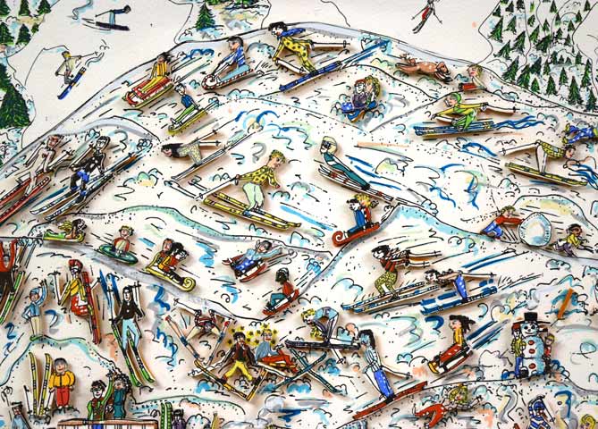 ジェームス・リジィ（JAMES　RIZZI）「IT′s　THE　ALTITUDE」3Dリトグラフ　拡大画像2