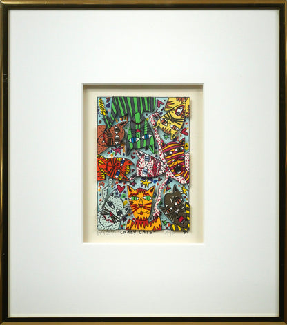 ジェームス　リジィ（JAMES　RIZZI）「CRAZY　CATS」3Dリトグラフ