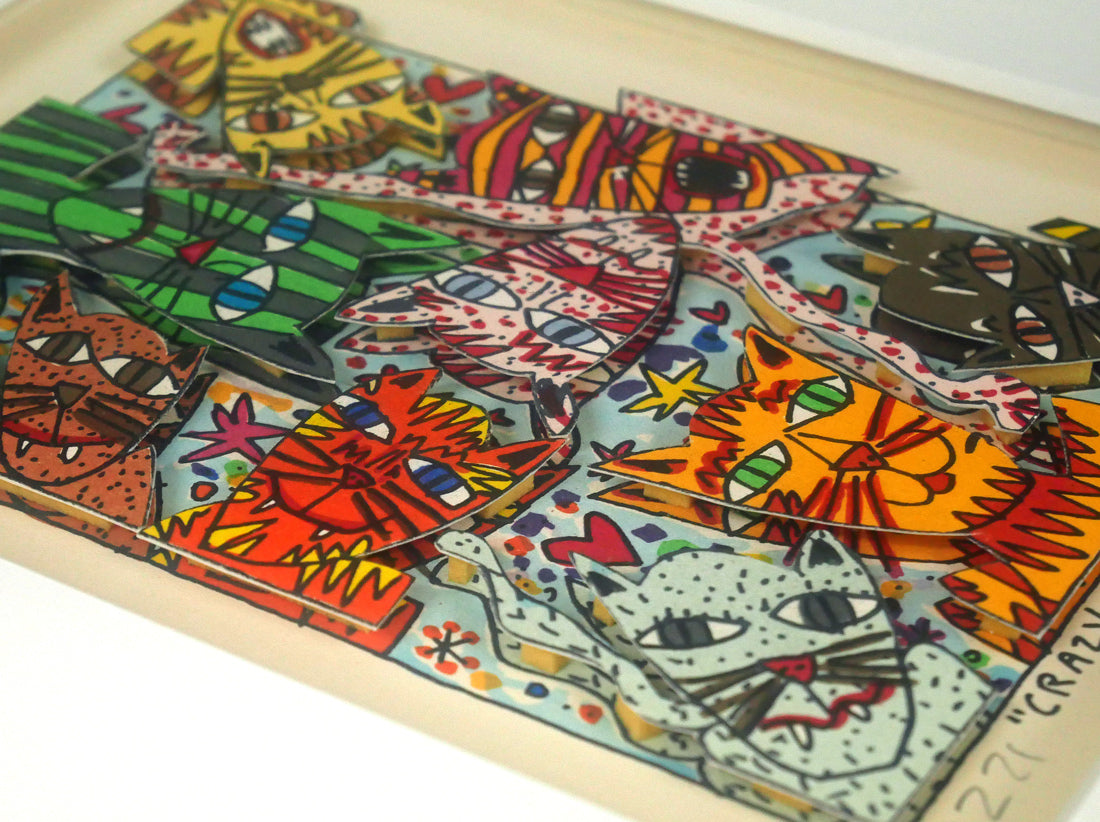 ジェームス　リジィ（JAMES　RIZZI）「CRAZY　CATS」3Dリトグラフ　作品画像2