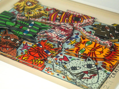 ジェームス　リジィ（JAMES　RIZZI）「CRAZY　CATS」3Dリトグラフ　作品画像2
