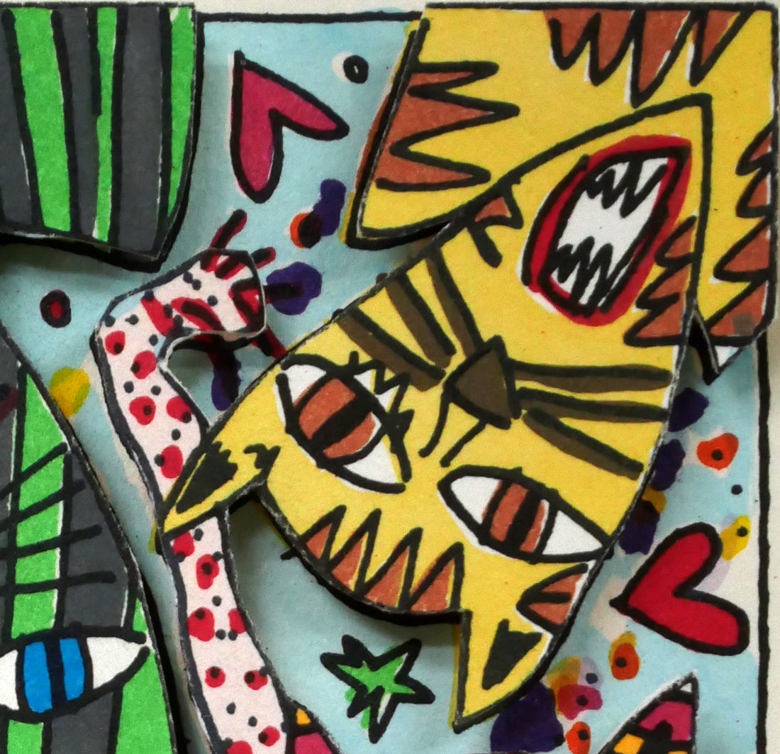 ジェームス　リジィ（JAMES　RIZZI）「CRAZY　CATS」3Dリトグラフ　拡大画像2