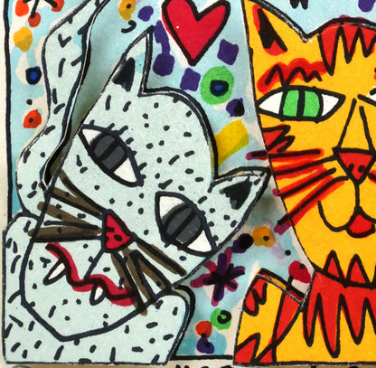 ジェームス　リジィ（JAMES　RIZZI）「CRAZY　CATS」3Dリトグラフ　拡大画像5
