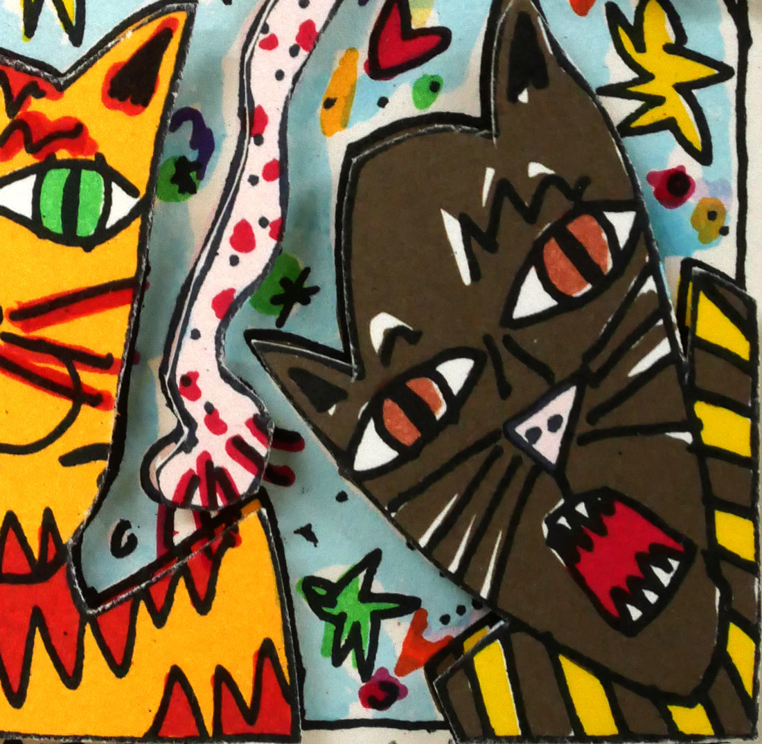 ジェームス　リジィ（JAMES　RIZZI）「CRAZY　CATS」3Dリトグラフ　拡大画像6