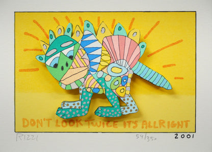 リジィ（RIZZI）「DON'T　LOOK　TWICE　IT'S　ALL　RIGHT」3D版画　作品全体画像