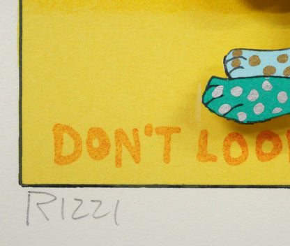 リジィ（RIZZI）「DON'T　LOOK　TWICE　IT'S　ALL　RIGHT」3D版画　本人直筆鉛筆サイン