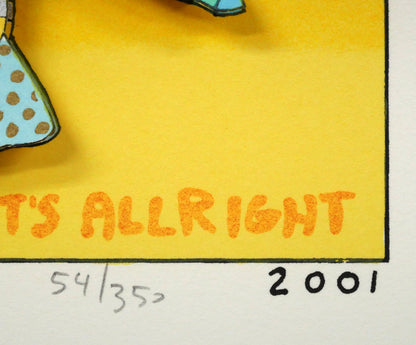 リジィ（RIZZI）「DON'T　LOOK　TWICE　IT'S　ALL　RIGHT」3D版画　限定番号（ed,54/350）、年記（2001年作）