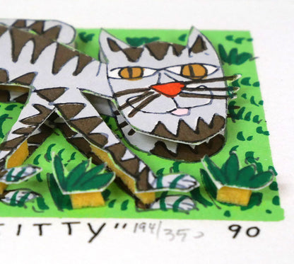 ジェームス・リジィ（JAMES　RIZZI）「GOOD　KITTY」3Dシルクスクリーン版画　拡大画像4