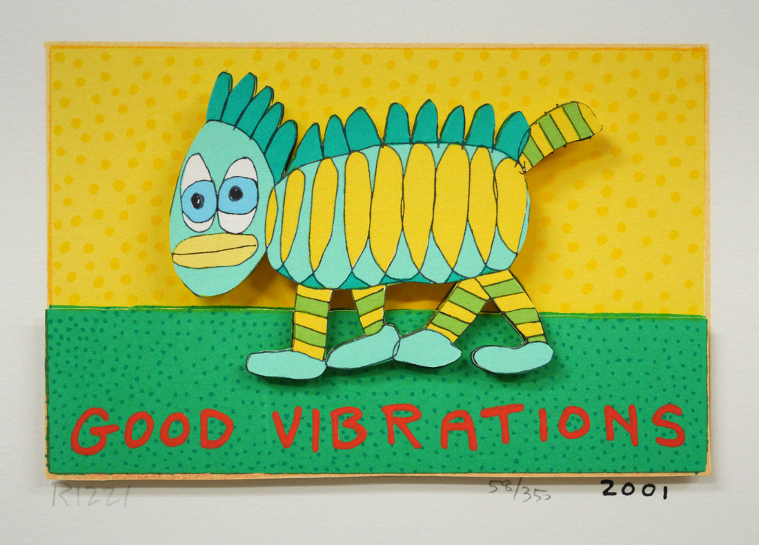 リジィ（RIZZI）「GOOD　VIBRATIONS」3Dシルクスクリーン版画　作品全体画像