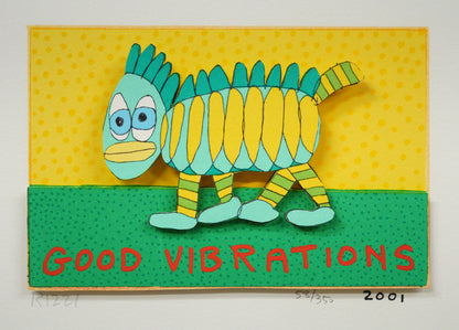 リジィ（RIZZI）「GOOD　VIBRATIONS」3Dシルクスクリーン版画　作品全体画像