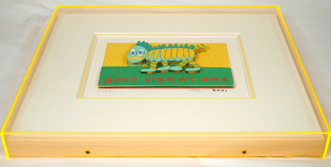 リジィ（RIZZI）「GOOD　VIBRATIONS」3Dシルクスクリーン版画　額装画像2