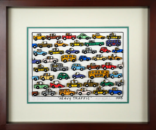 リジィ（RIZZI）「HEAVY　TRAFFIC」3Dシルクスクリーン版画