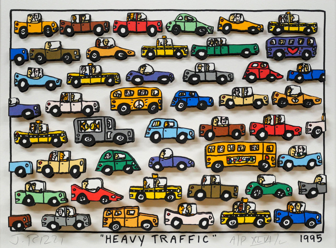 リジィ（RIZZI）「HEAVY　TRAFFIC」3Dシルクスクリーン版画　作品全体画像