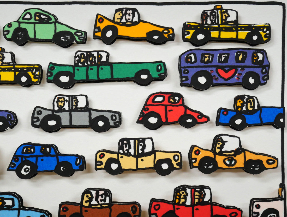 リジィ（RIZZI）「HEAVY　TRAFFIC」3Dシルクスクリーン版画　拡大画像2