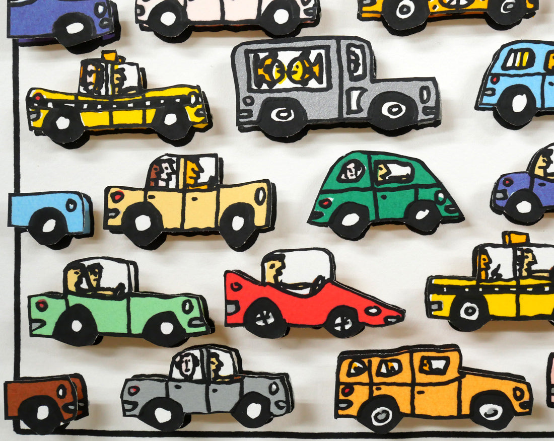 リジィ（RIZZI）「HEAVY　TRAFFIC」3Dシルクスクリーン版画　拡大画像3