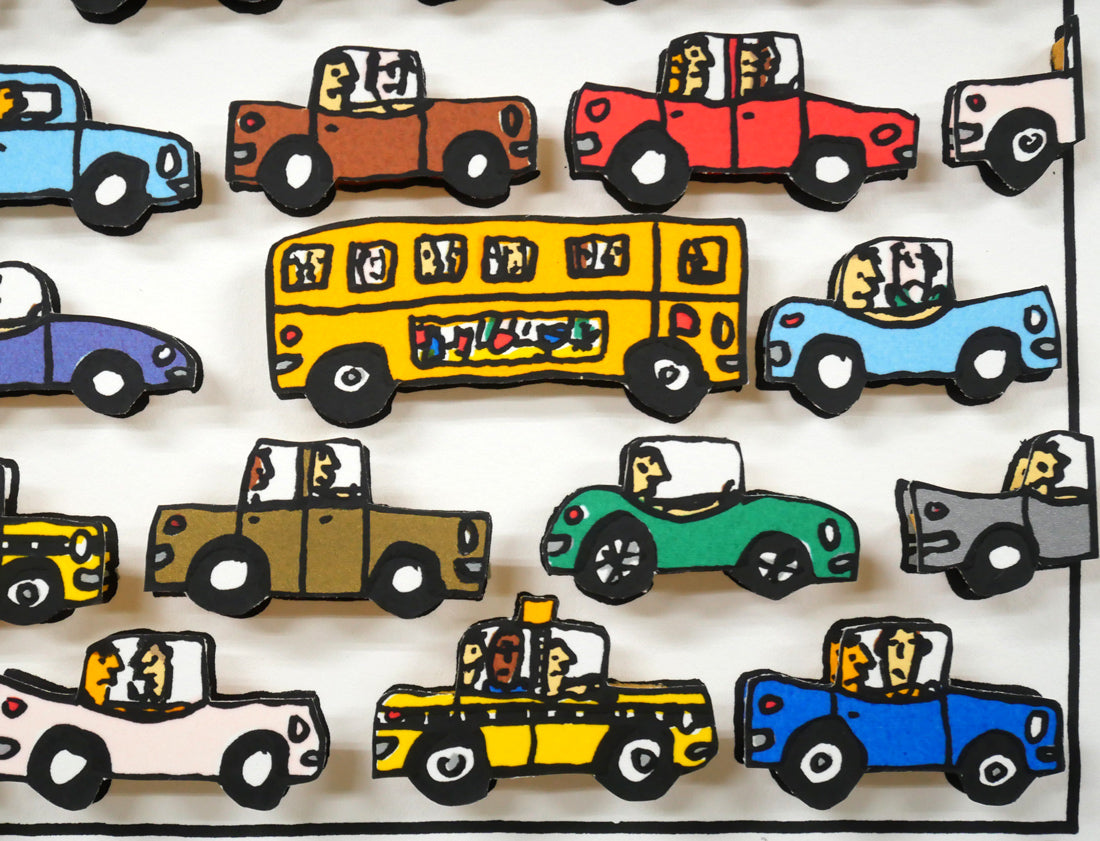 リジィ（RIZZI）「HEAVY　TRAFFIC」3Dシルクスクリーン版画　拡大画像4