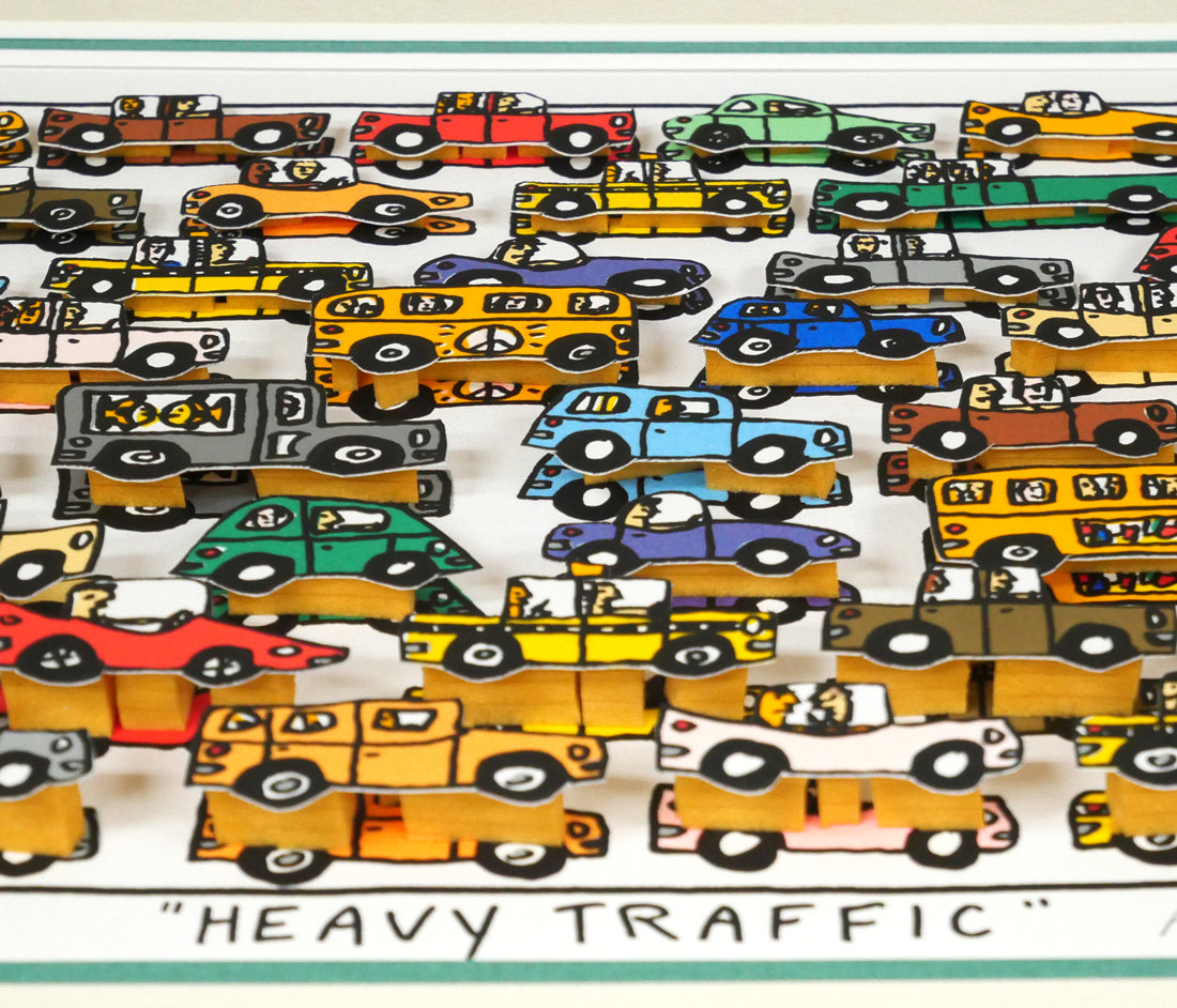 リジィ（RIZZI）「HEAVY　TRAFFIC」3Dシルクスクリーン版画　作品画像1