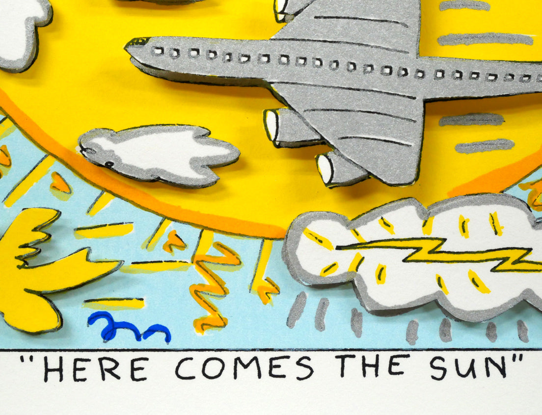 ジェームス　リジィ（RIZZI）「HERE　COMES　THE　SUN」3Dシルクスクリーン版画　作品タイトル