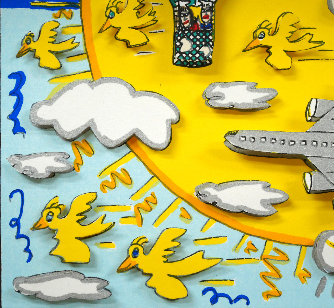 ジェームス　リジィ（RIZZI）「HERE　COMES　THE　SUN」3Dシルクスクリーン版画　拡大画像3