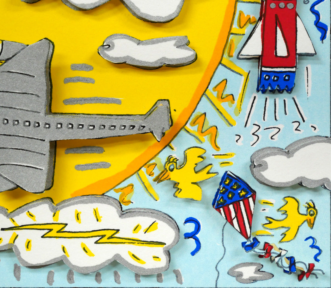 ジェームス　リジィ（RIZZI）「HERE　COMES　THE　SUN」3Dシルクスクリーン版画　拡大画像4