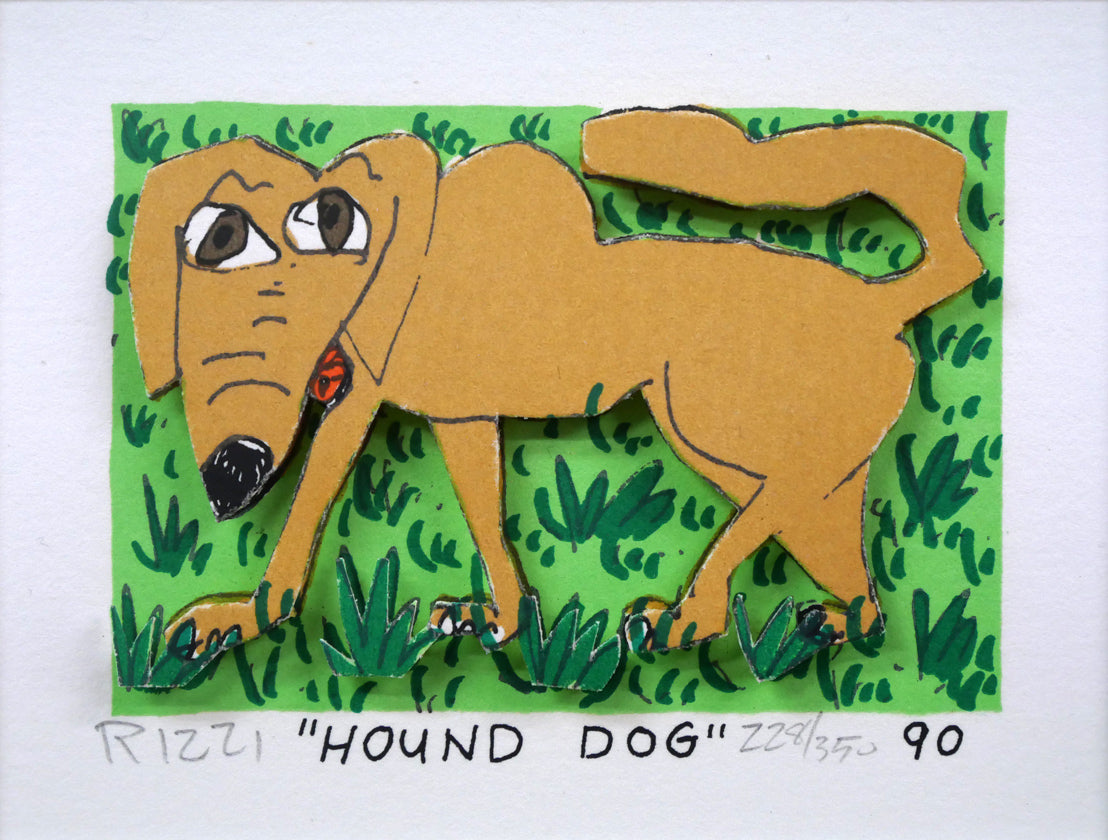 ジェームス・リジィ（JAMES　RIZZI）「HOUND　DOG」3Dシルクスクリーン版画　作品全体拡大画像
