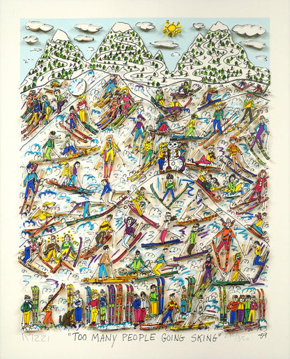 リジィ「TOO　MANY　PEOPLE　GOING　SKING」3D版画　作品全体画像