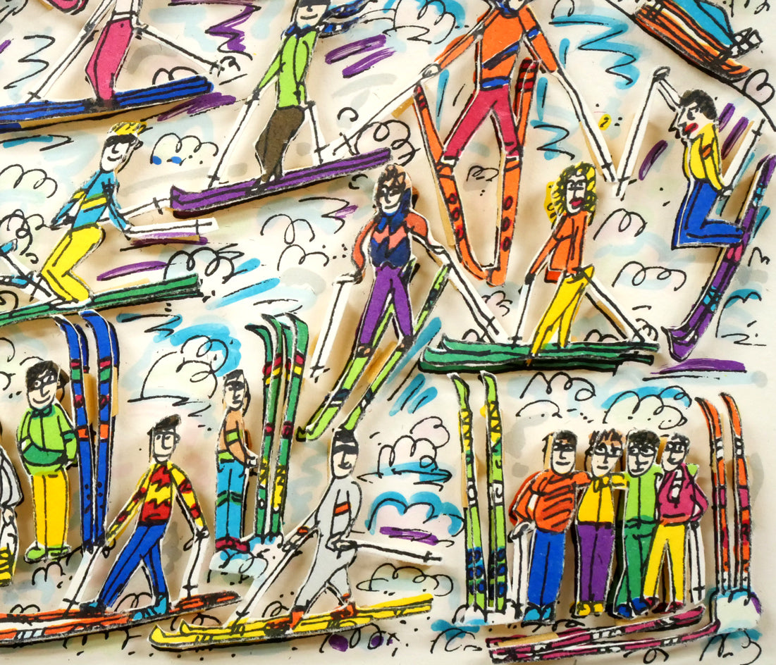 リジィ「TOO　MANY　PEOPLE　GOING　SKING」3D版画　拡大画像6