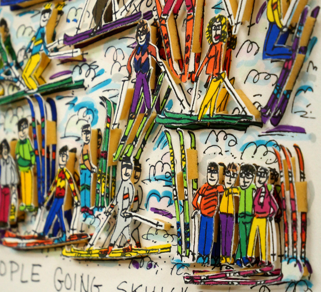 リジィ「TOO　MANY　PEOPLE　GOING　SKING」3D版画　拡大画像9