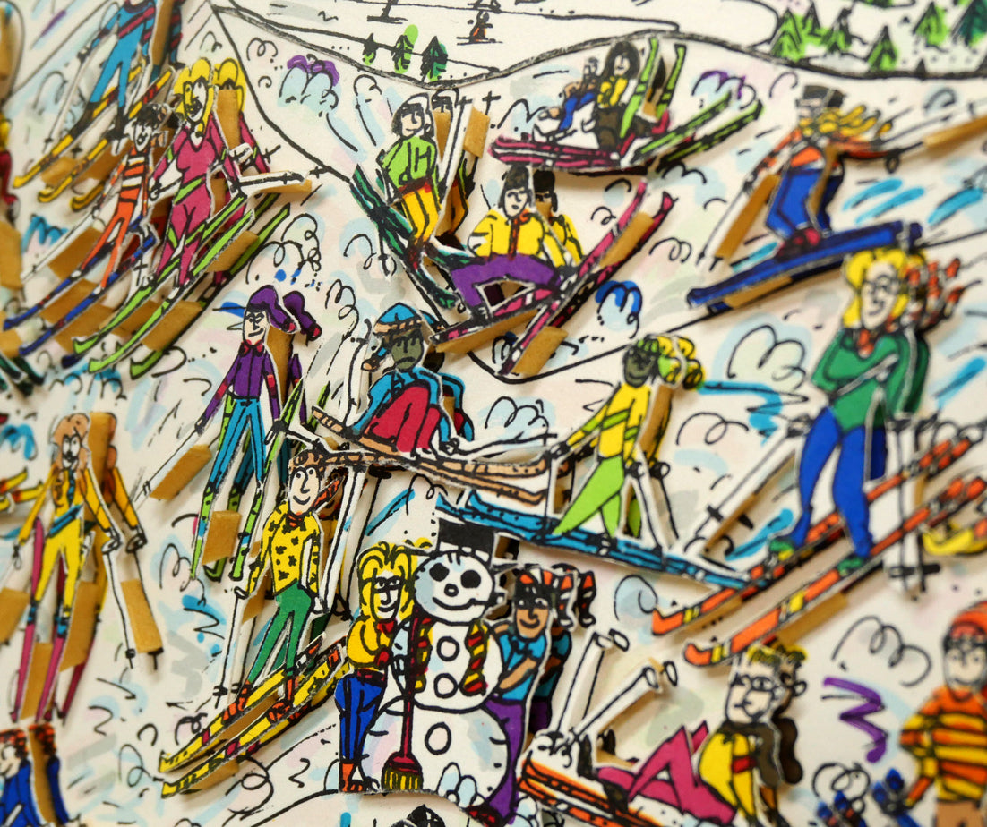 リジィ「TOO　MANY　PEOPLE　GOING　SKING」3D版画　拡大画像7