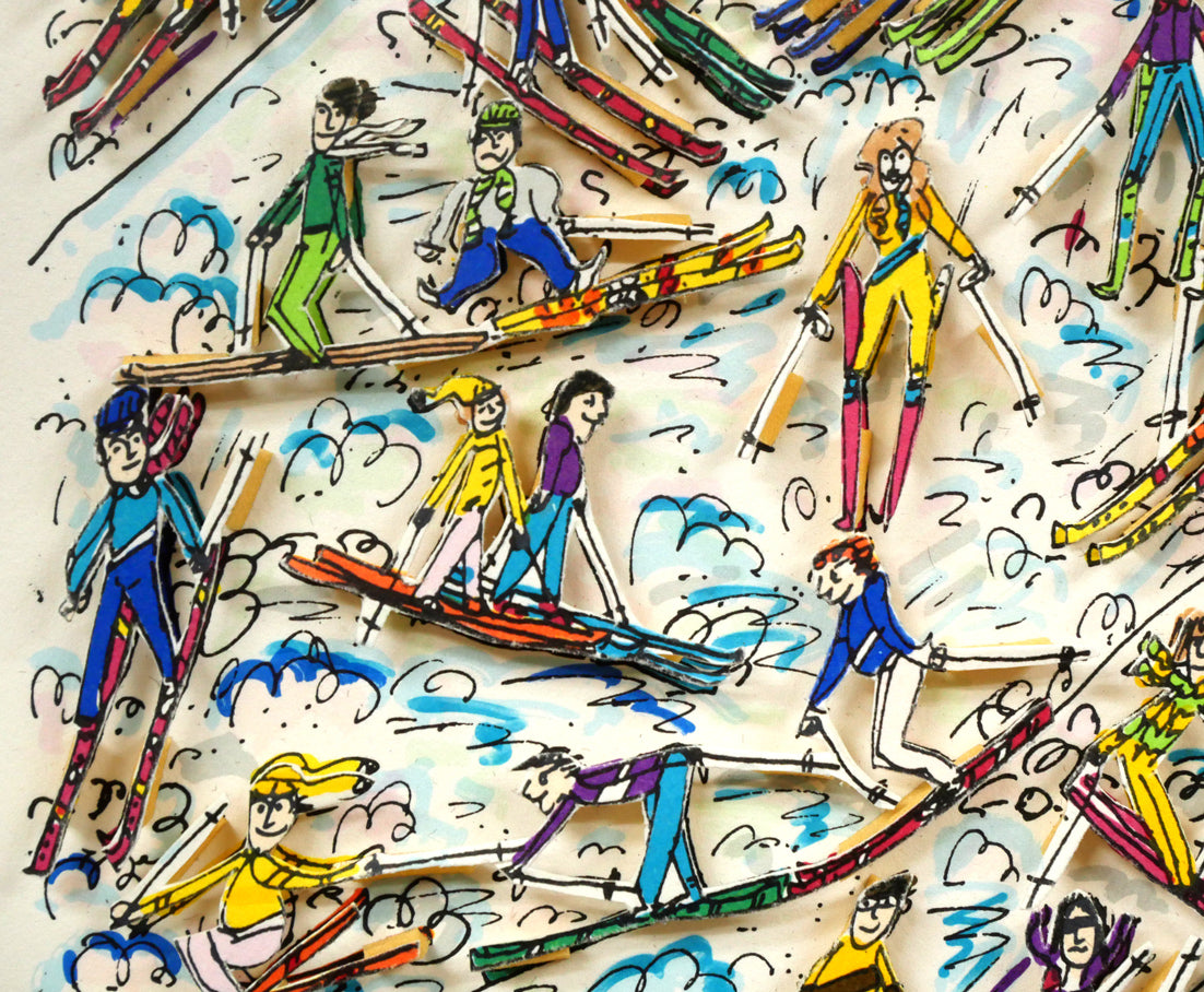 リジィ「TOO　MANY　PEOPLE　GOING　SKING」3D版画　拡大画像3