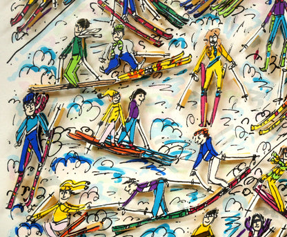 リジィ「TOO　MANY　PEOPLE　GOING　SKING」3D版画　拡大画像3