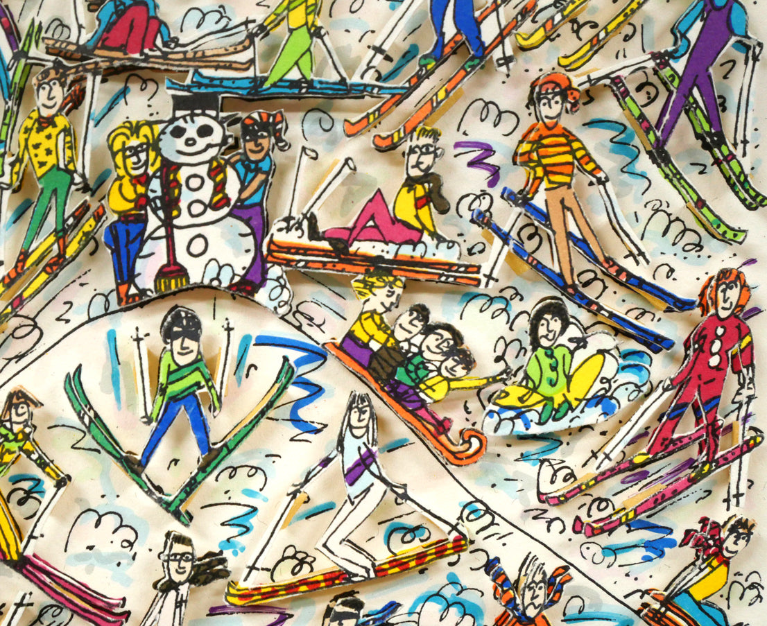 リジィ「TOO　MANY　PEOPLE　GOING　SKING」3D版画　拡大画像4