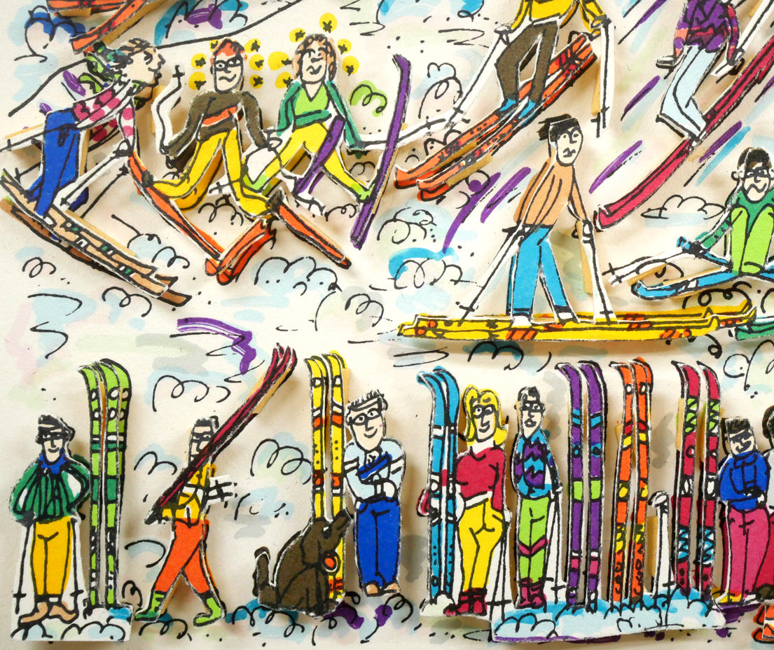 リジィ「TOO　MANY　PEOPLE　GOING　SKING」3D版画　拡大画像5