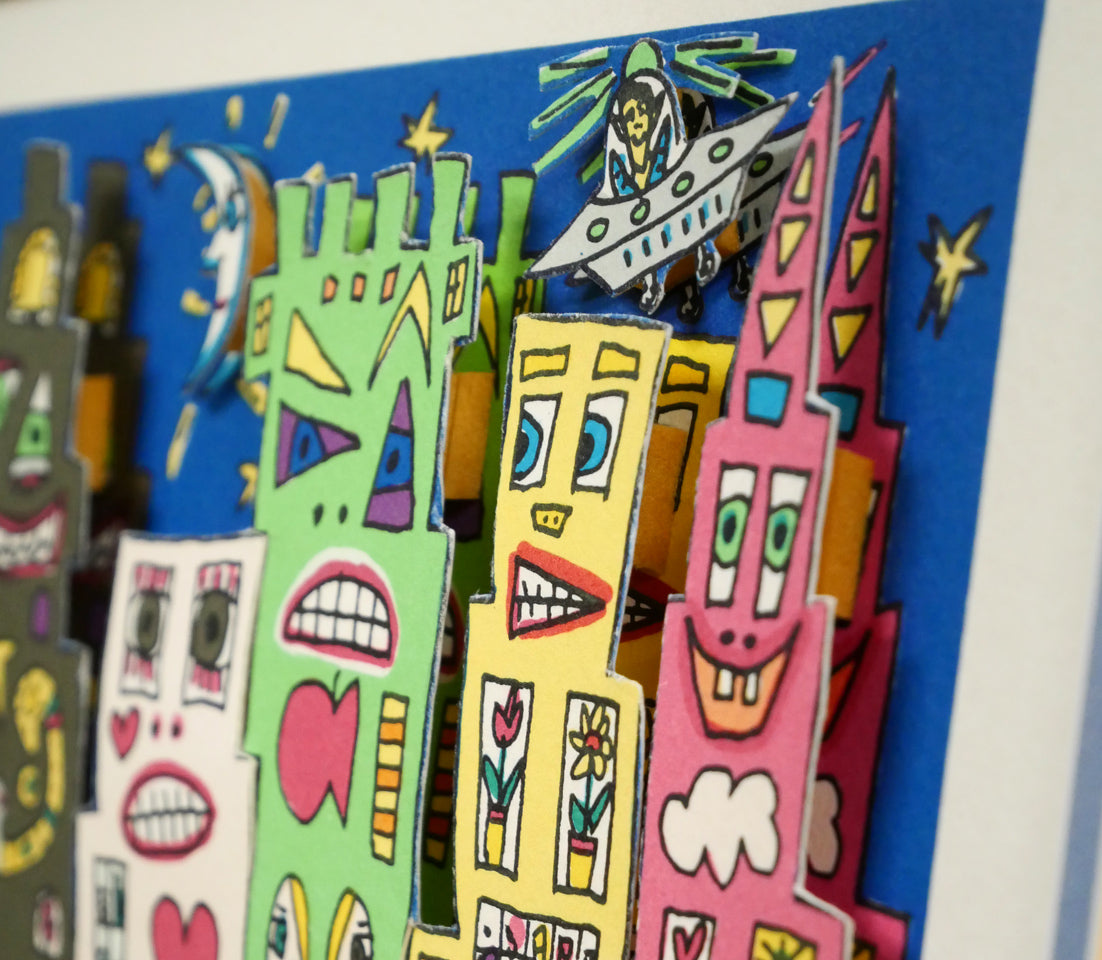 ジェームス・リジィ（JAMES　RIZZI）「TOO　MANY　PEOPLE　IN　THE　CITY」3Dシルクスクリーン版画　拡大画像8
